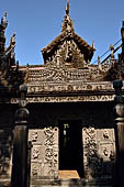 Myanmar - Mandalay, Shwenandaw Kyaung (the Golden Palace) a wonderful example of the Burmese unique teak architecture and wood-carving art. 